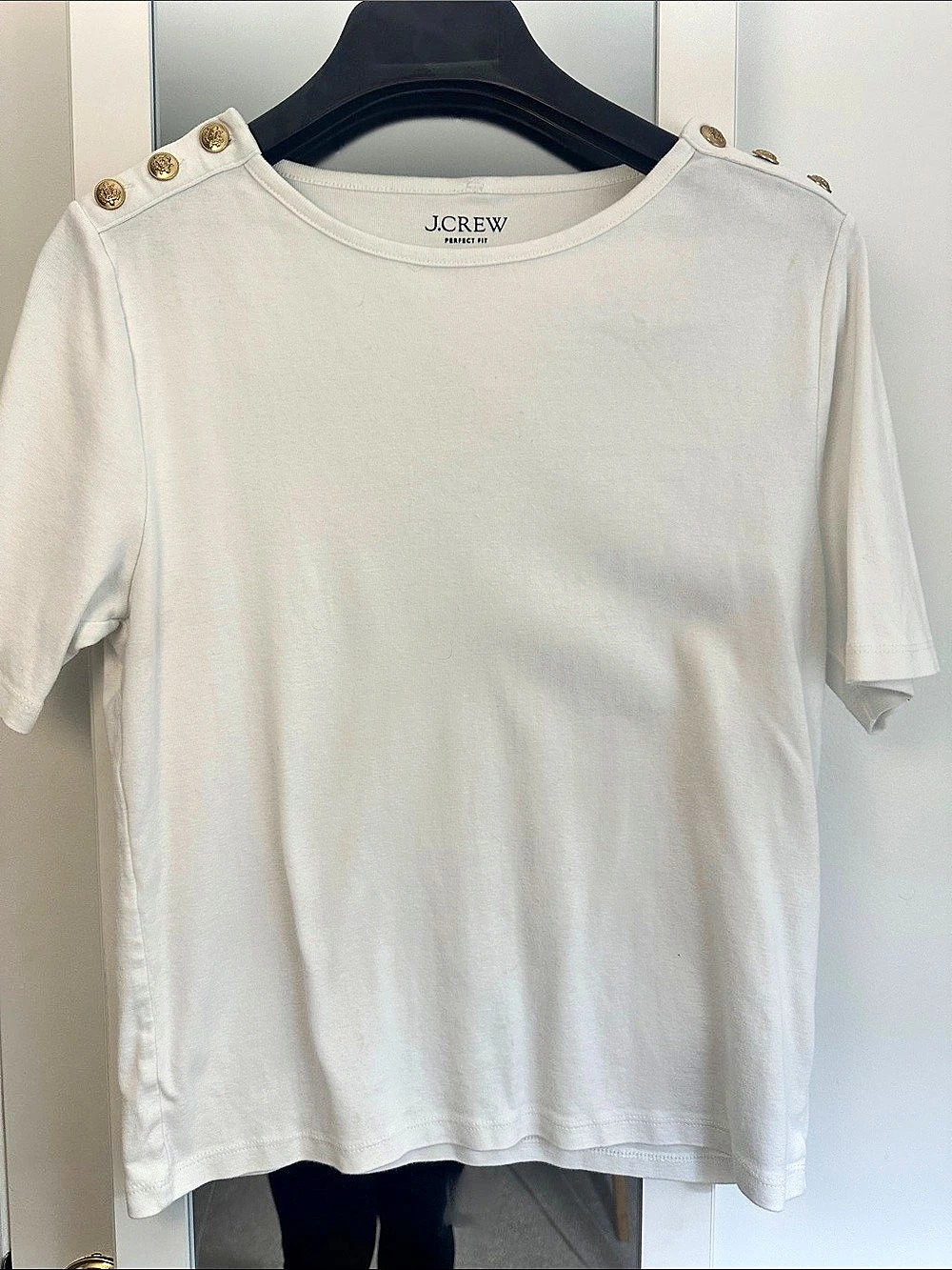 J.Crew Perfect Fit Short Sleeve Tee White Large